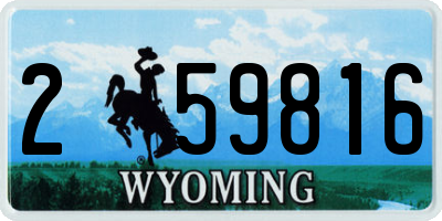 WY license plate 259816