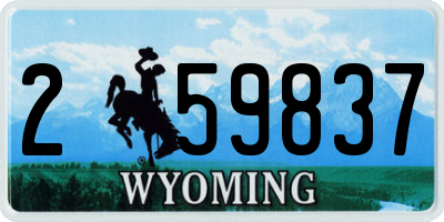 WY license plate 259837