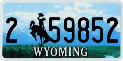WY license plate 259852