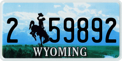 WY license plate 259892