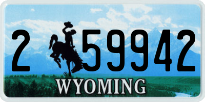 WY license plate 259942