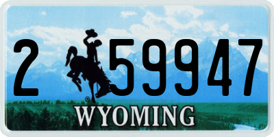WY license plate 259947