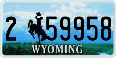 WY license plate 259958