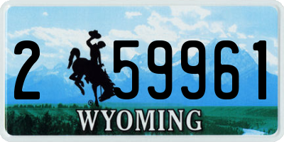 WY license plate 259961