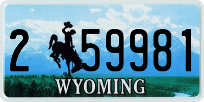 WY license plate 259981