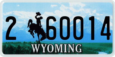 WY license plate 260014