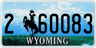 WY license plate 260083