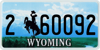 WY license plate 260092