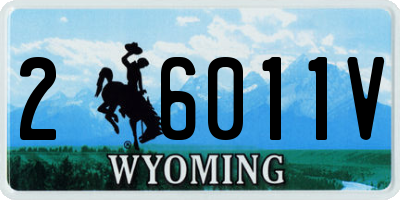 WY license plate 26011V