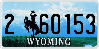WY license plate 260153