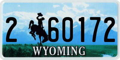 WY license plate 260172
