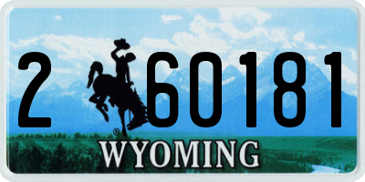 WY license plate 260181