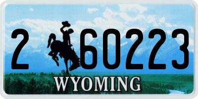 WY license plate 260223