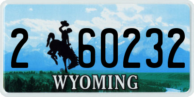 WY license plate 260232