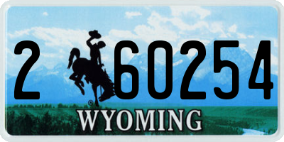 WY license plate 260254