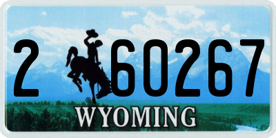 WY license plate 260267