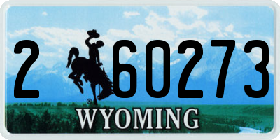 WY license plate 260273