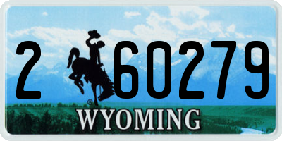 WY license plate 260279