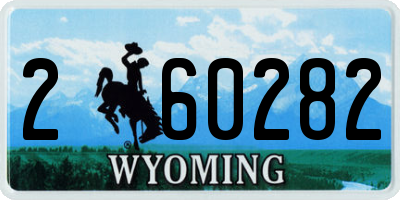 WY license plate 260282