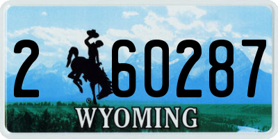 WY license plate 260287