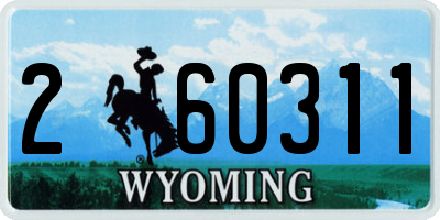 WY license plate 260311
