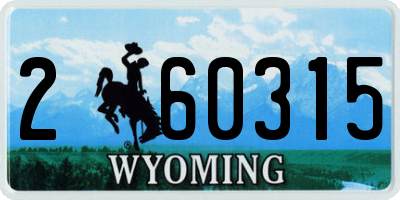 WY license plate 260315