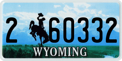 WY license plate 260332