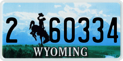 WY license plate 260334