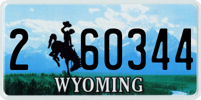 WY license plate 260344