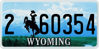 WY license plate 260354