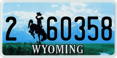 WY license plate 260358