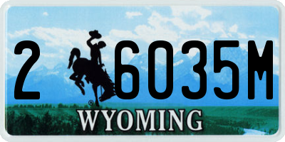 WY license plate 26035M