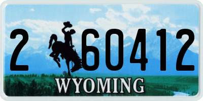 WY license plate 260412