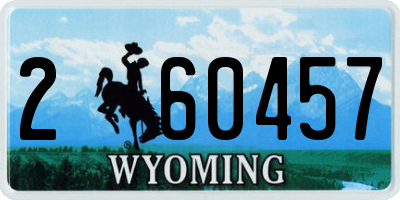 WY license plate 260457