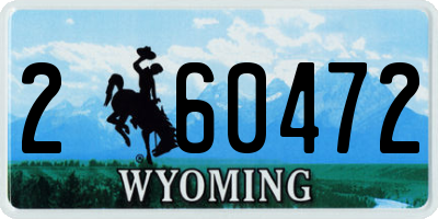 WY license plate 260472