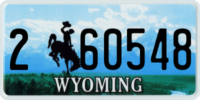 WY license plate 260548
