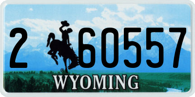 WY license plate 260557