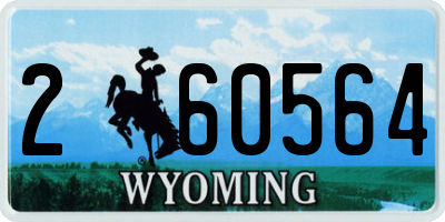 WY license plate 260564