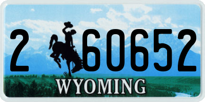 WY license plate 260652