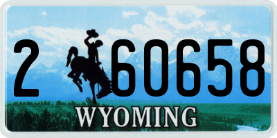 WY license plate 260658