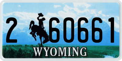 WY license plate 260661