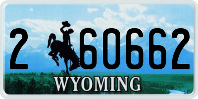 WY license plate 260662