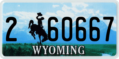 WY license plate 260667