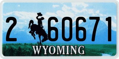 WY license plate 260671