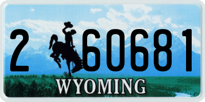 WY license plate 260681