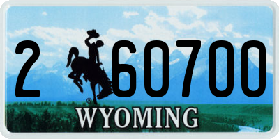 WY license plate 260700