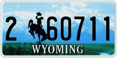 WY license plate 260711