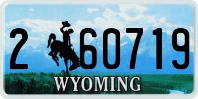 WY license plate 260719