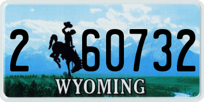 WY license plate 260732