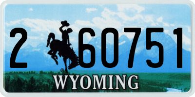 WY license plate 260751